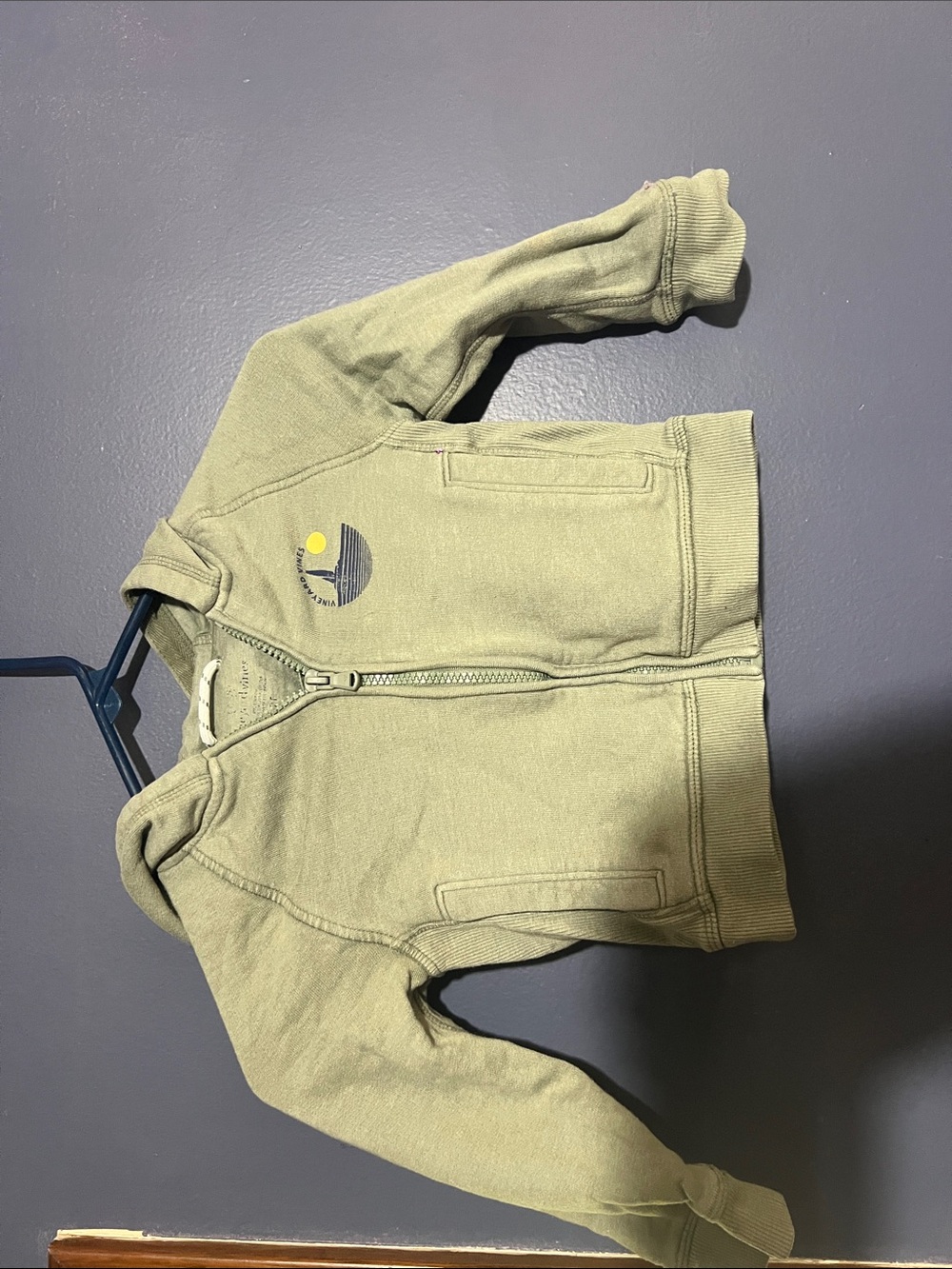 Vineyard Vines Kids Olive Green Zip Sweatshirt